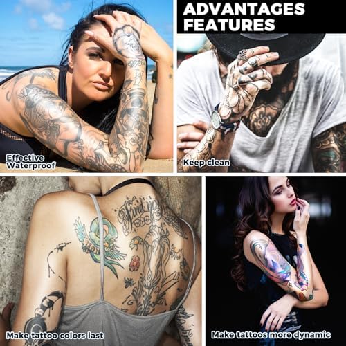 Tattoo Aftercare Waterproof Bandages 4" x 11 Yard Tattoo Cover Up Tape, Tattoo Supplies Care and Equipment Second Skin Protective Clear Sterile Safe Bandages - Image 5