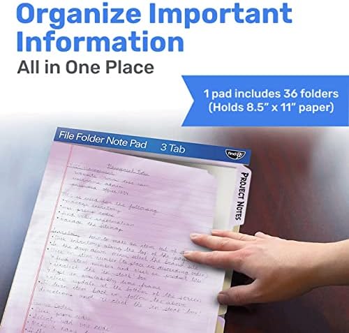 Find It File Folder Notepad - Pack of 36-9.5 x 12.5 Inch Notebook Organizer Folders for Filing, Document, and Clipboard Organization - Tie-Die - Image 2