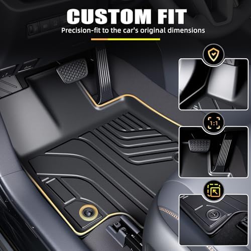 Floor Mats & Cargo Liner Set for 2019-2025 Toyota RAV4 Hybrid&Gas, All Weather TPE Custom Fit Floor & Trunk Protection Mats - Image 5