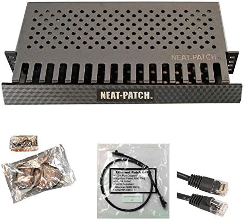 Neat Patch MINI 1U Low Profile Cable Management Kit - 3 Packs w/ 72 CAT6 Patch Cables (1FT Black) by Electriduct