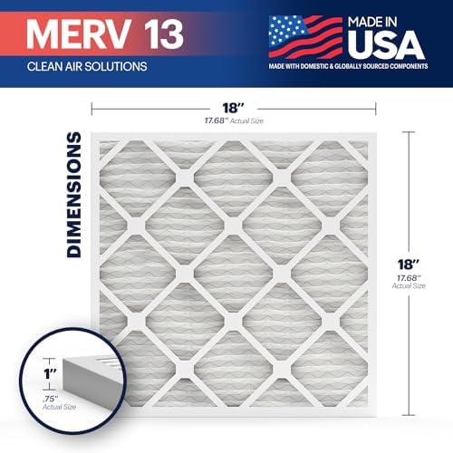 BNX TruFilter 18x18x1 Air Filter MERV 13 (4-Pack) - MADE IN USA - Electrostatic Pleated Air Conditioner HVAC AC Furnace Filters for Allergies, Pollen, Mold, Bacteria, Smoke, Allergen, MPR 1900 FPR 10 - Image 2