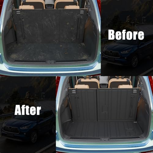Bomely Trunk Mat with Backrest Mat for 2020-2026 Toyota Highlander 7 Seats - Image 2