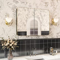 32x24 in Brushed Gold Double Door Medicine Cabinet with Mirror, Gold by Venlus