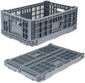 Collapsible Milk Crates 52L, Plastic Folding Storage Crate by Shineyaplus