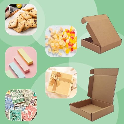 5x4x1 inch Small Shipping Boxes 50 Pack, Brown Corrugated Cardboard Mailers - Image 2