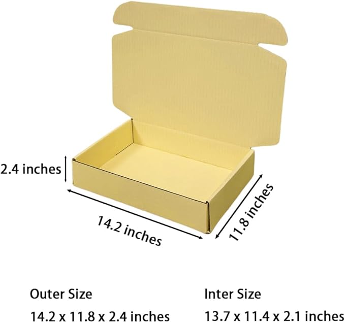 12 Pcs 14.2 x 11.8 x 2.4 inches Large Szie Corrugated Cardboard Gift Boxes - Image 2