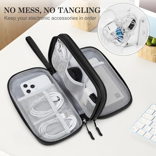 FYY Electronic Organizer, Travel Tech Pouch Bag, Medium, Black - Image 5