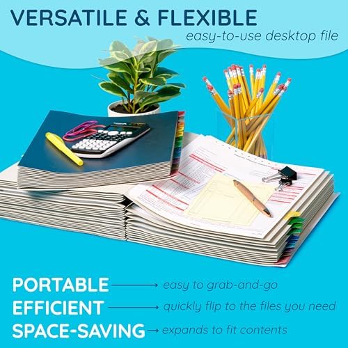 Blue Summit Supplies Expanding Desk File Sorter, Alphabetical, Letter Size - Image 5