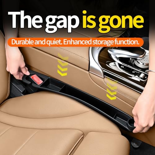 2PCS Car Seat Gap Filler, Universal Fit Automotive Seat Organizer ，Black - Image 5