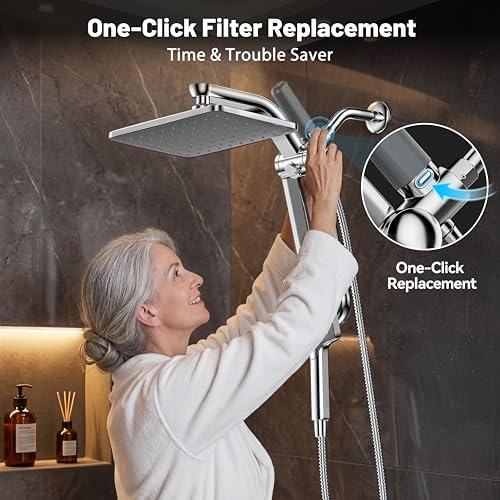 Dual Filtered Rainfall Handheld Showerhead Spray Combo for Bathroom - Image 3