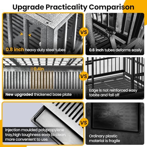 Oranland 48 Inch Heavy Duty Dog Crate for High Anxiety Large Dogs,Silver - Image 5