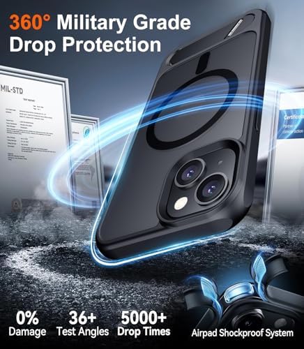 Temdan Magnetic Compatible with iPhone 15 Case, [Built-in Invisible Kickstand][Compatible with MagSafe] [Military Grade Shockproof] Slim Translucent Matte Phone Case for iPhone 15 6.1" - Image 3