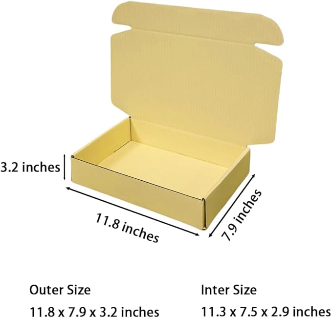 10 Pcs 11.8 x 7.9 x 3.2 inches Corrugated Cardboard Gift Boxes Recyclable - Image 2
