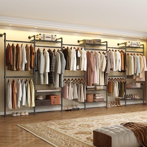 ComfyCorner Wall Mounted Garment Rack, Industrial Pipe Clothing Rack Black by ComfyCorner