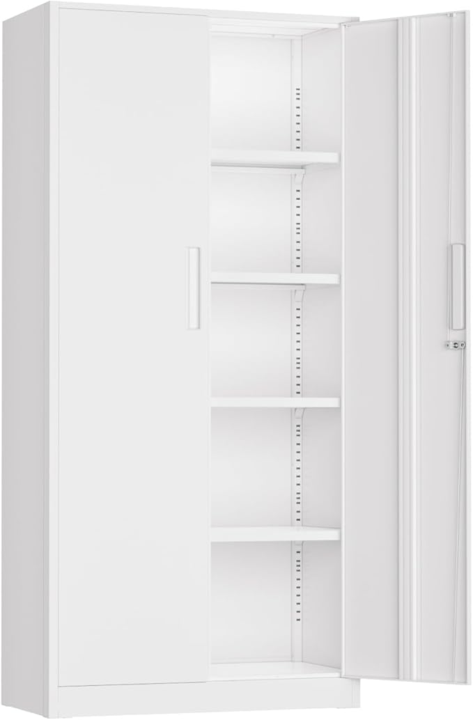 Crownland 72" Metal Storage Cabinet, Lockable Garage Storage Cabinets, High by Crownland
