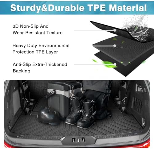 Mixsuper Cargo Liner Compatible with 2020-2026 Ford Explorer 6 Seats, All Weather TPE Trunk Mat with Backrest Mats, Rear Cargo Liner and 2nd Row Seat Back Protector for Explorer Accessories - Image 4