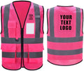 High Vis Safety Vest Reflective Strips, Multi-Pocket Design, Available in Yellow,Orange,black,Pink,blue,Red,purple by Unknown