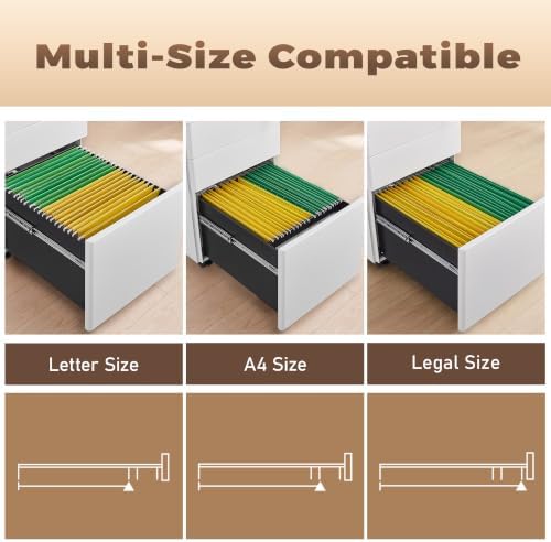 Guizeeopo Fully Assembled 3 Drawer File Cabinets for Home Office - Image 6