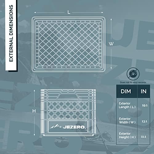 JEZERO 24 Quart 2-Pack Heavy Duty Plastic Crate | Stackable Multi-Purpose Storage Bin for Garage, Home, Office, Groceries, Outdoor, Camping & Kayaking | Black Utility Tote, 19" x 13" x 11" - Image 2