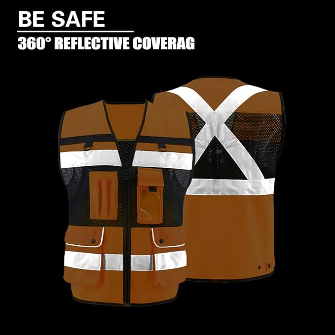 Safety Vest High Visibility Reflective Construction Vest - Image 5