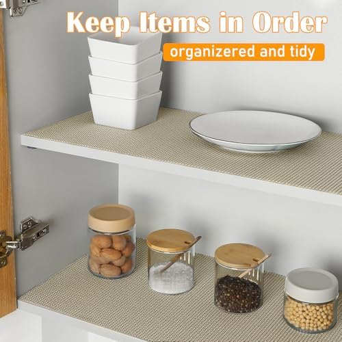 Songrey Non-Slip Shelf Cabinet and Drawer Liner, 20IN x 10FT, Beige - Image 4