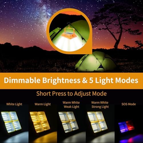 LED Solar Work Light, 6500Kelvin, 6h LED Light, USB Charging, Continuous Lighting, 5 Lighting Modes, Waterproof IP66, Portable Hanging Magnetism - Image 2
