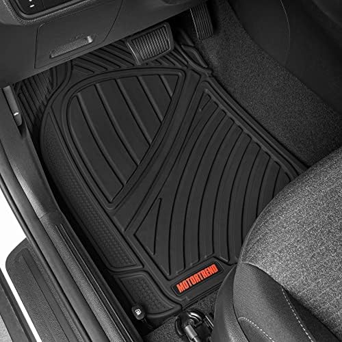Motor Trend FlexTough Performance All Weather Rubber Car Floor Mats with Cargo Liner – Full Set Front & Rear Floor Mats for Cars Truck SUV, Automotive Floor Mats (Black) - Image 4