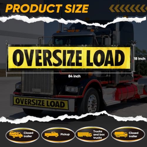6 Pcs 18 x 84 Inch Mesh Oversize Load Signs Banners for Trucks and Trailers - Image 4
