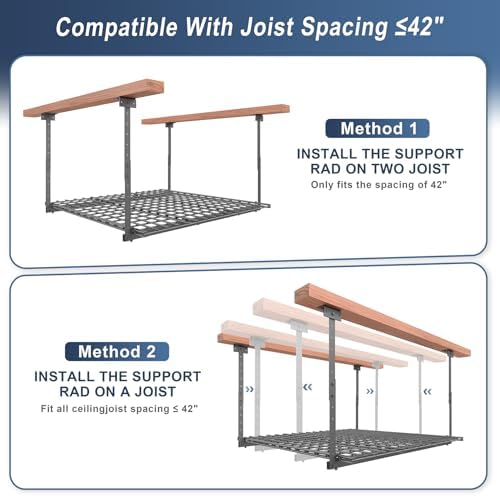 45-Inch x 45-Inch Overhead Garage Storage Rack 250LBS Weight Capacity - Image 6