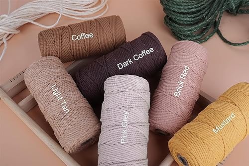 NOANTA Yellow Macrame Cord 3mm x 109yards, Colored Cotton Rope Macrame Yarn - Image 3