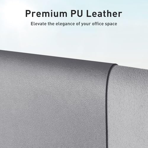Aothia Leather Desk Pad Protector, Mouse Pad, Office Desk Mat, Non-Slip PU Leather Desk Blotter, Laptop Desk Pad, Waterproof Desk Writing Pad for Office and Home (48"x17", Light Grey) - Image 2
