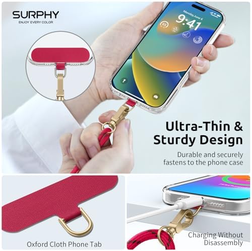 SURPHY Phone Lanyard Crossbody, Phone Strap Crossbody with 2 Tether Tabs - Image 4