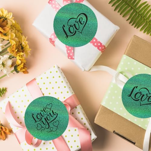 3 Inch Holographic Thermal Labels,Round Thermal Printer Labels,Waterproof Thermal Printer Stickers for DIY Logo Design,Name Tag,QR Code,Thanks Card 150 Labels/Roll (Green dots) - Image 5