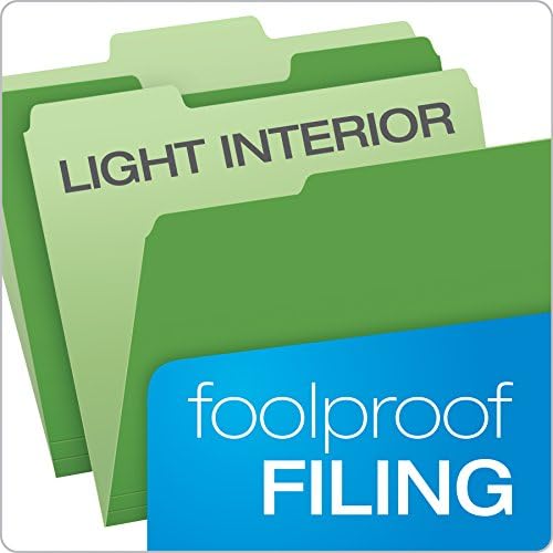 Pendaflex Colored File Folders, 100 Pack, Letter Size (8.5" x 11"), Durable Green Folders, 3 Tabs for Easy Labeling, Colorful School, Office & Home Document Organization - Image 3