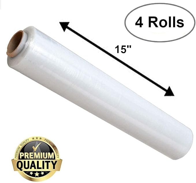ABC Plastic Wrap for Moving, 15 Inch x 1476 Feet. 4 Roolls of Pallet Wrap - Image 2