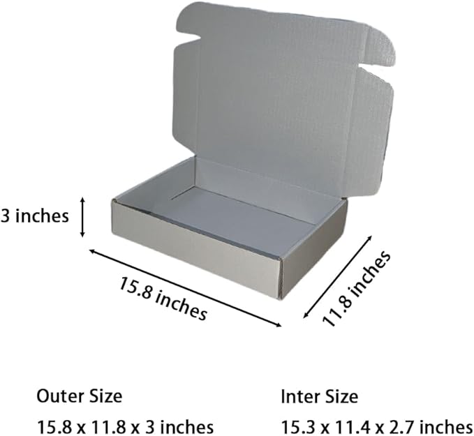 20 Pcs 15.8 x 11.8 x 3 inches Larger size Shipping Boxes - Image 2