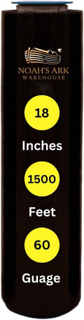 Noah's Ark Warehouse 18" x 1500FT Industrial Class Pallet Wrap, 60 Gauge Black by Unknown