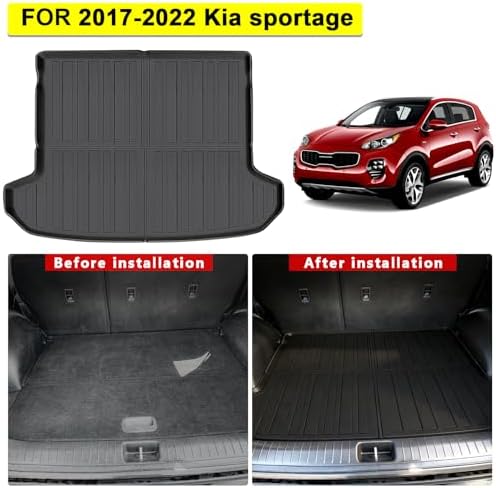 Floor Mats & Trunk Mats for 2017-2022 Kia Sportage (Gas ONLY), TPE All Weather Protection 2 Rows Car Floor Liners Accessories (Cargo Tray in Upper Deck Position) - Image 2