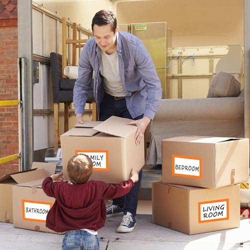6 x 4 inch Large Moving Labels for Boxes, Blank Moving Boxes Labels Stickers, 160pcs 8 Color Coded Moving Stickers Packing Labels Stickers for Home Organization Projects, Kitchen, Storage Bins, Orange - Image 6