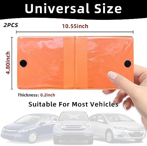 Ziciner Car Registration Insurance Holder, 2Pack Essential Auto Card Document Glove Box Organizer with Touch Fastener, Vehicle Interior Accessories Perfect for Most Car, Truck, SUV (Orange/Big Car) - Image 2