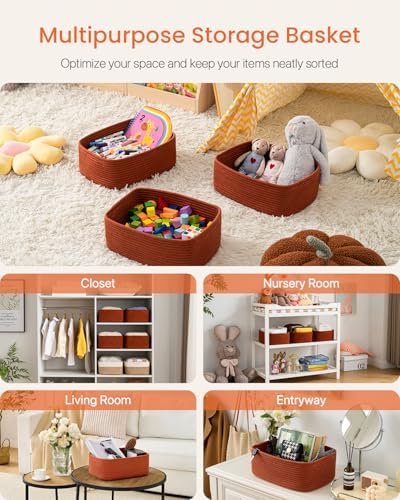 KALLAX Small Woven Storage Basket for Organizing, 13.5x9.5x5 inches, 3 Pack - Image 3