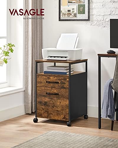 VASAGLE 2 Drawer File Cabinet, Rolling Printer Stand - Image 2