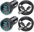 USB C Car Charger, 3-Port 67W Cigarette Lighter USB Charger Adapter, 2 Pack by KENHAO