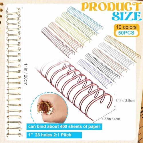 MorningRo 50 Pcs 1 Inch Metal Double Loop Binding Wires Bulk - Image 2