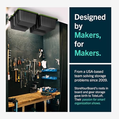 StoreYourBoard Ceiling Tote Storage Rails, Capacity for 8 Bins, Hold 400 lb - Image 6