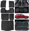 SANBAN Floor Liners & Cargo Liners & Backrest Mat for 2020-2024 2025 Ford Escape (NOT Fit Hybrid),TPE All Weather Protection Car Floor Mats with Trunk Mat Covering The Backrest by SANBAN-AXE