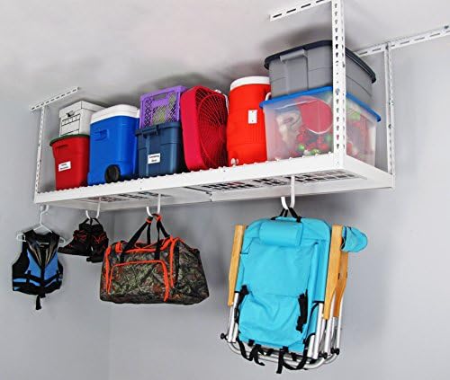 SafeRacks 2x8 Overhead Garage Storage Rack, White, 12"-21" Height - Image 6