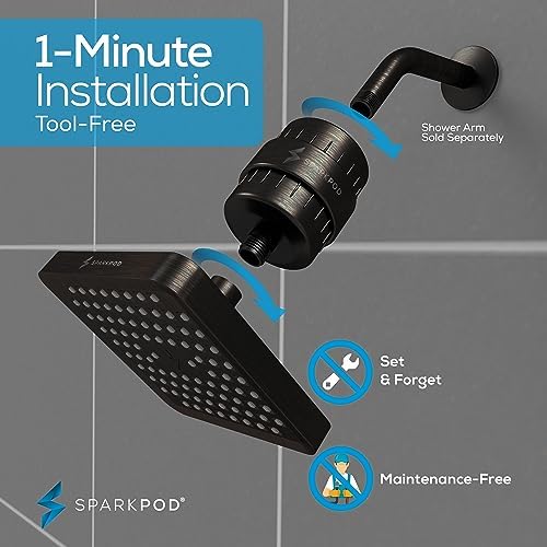 SparkPod Filtered Shower Head, 23-Stage, 6" Square, Oil-Rubbed Bronze - Image 5