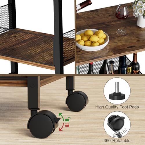 BOHDK Printer Stand, 3-Tier Industrial Large Printer Table with Shelf, 23"x15" Mobile Heavy Duty Storage Rack on Wheels for Home Office Printer Fax Machine Scanner Copier - Image 6
