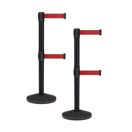 Crowd Control Warehouse CCW Series RBB-100D Set of 2 Stanchion Retractable Belt by Crowd+Control+Warehouse